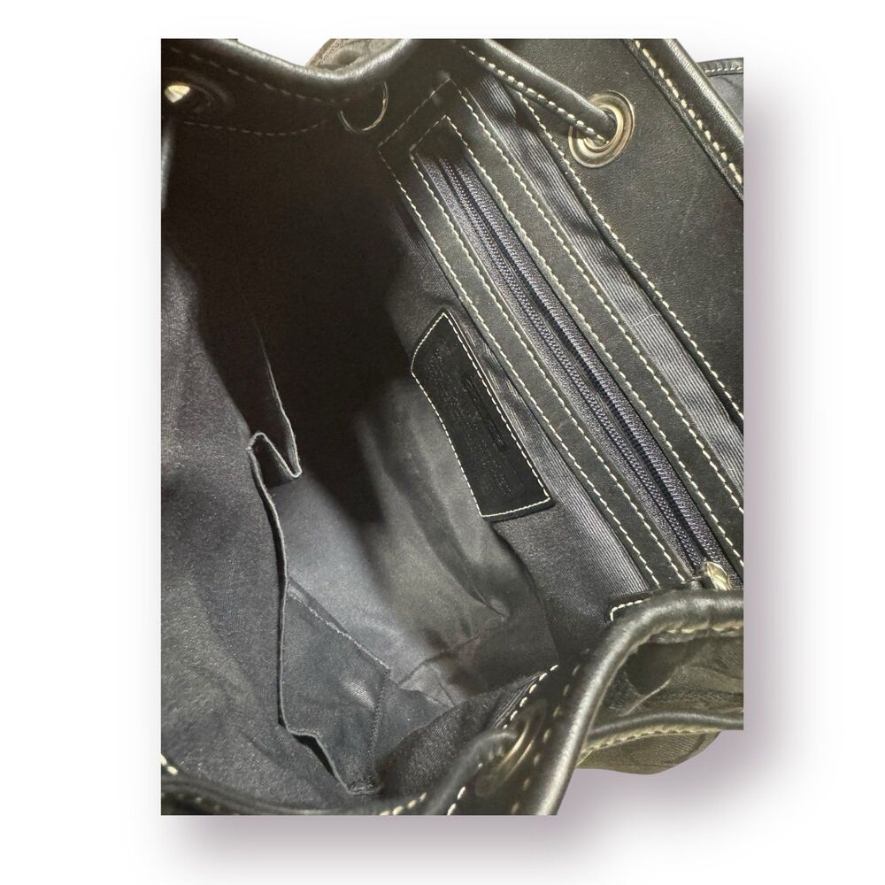 Coach 6613 Black Signature‎ Canvas Leather Backpack/Tote/Handbag/Shoulder Bag - Picture 6 of 9
